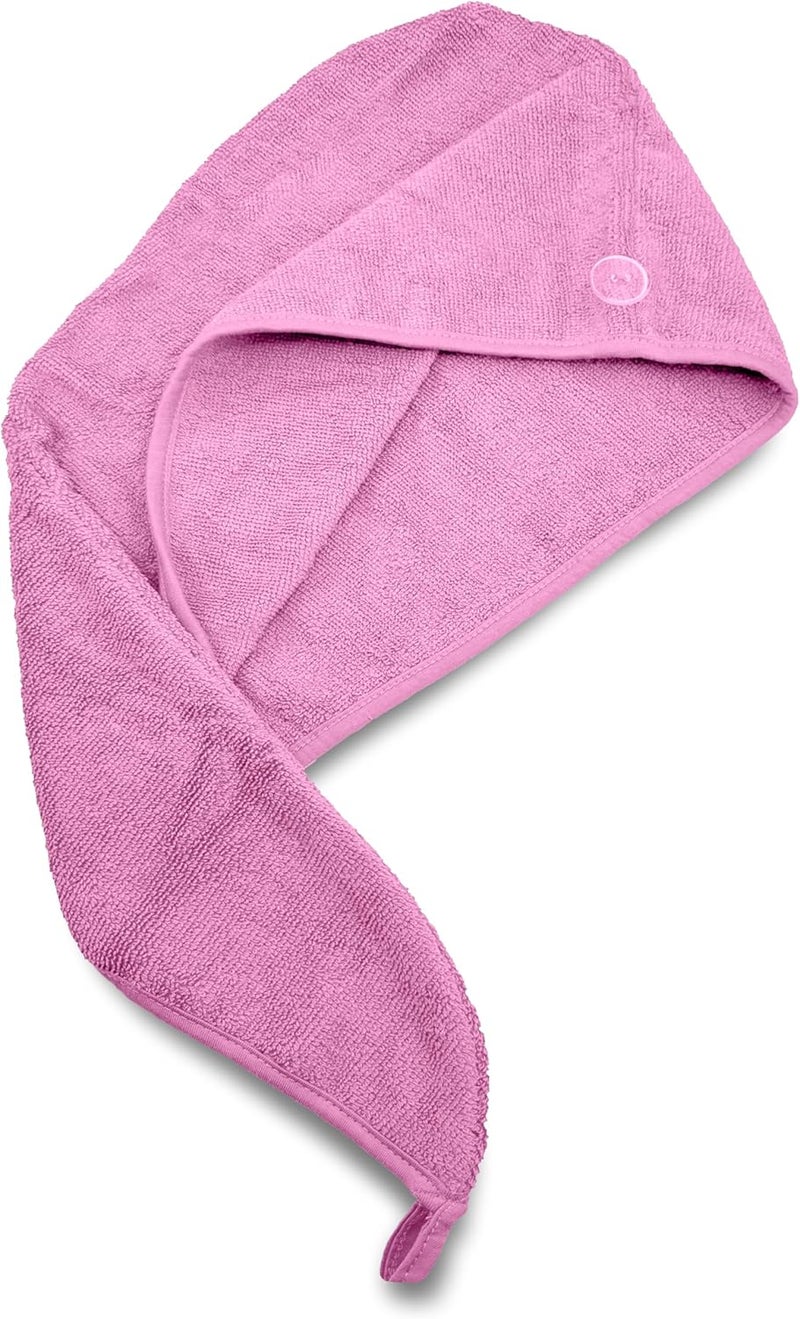 Siesta Zen Premium Quality 100% Pure Combed Cotton Hair Towel - Pink - Image 5